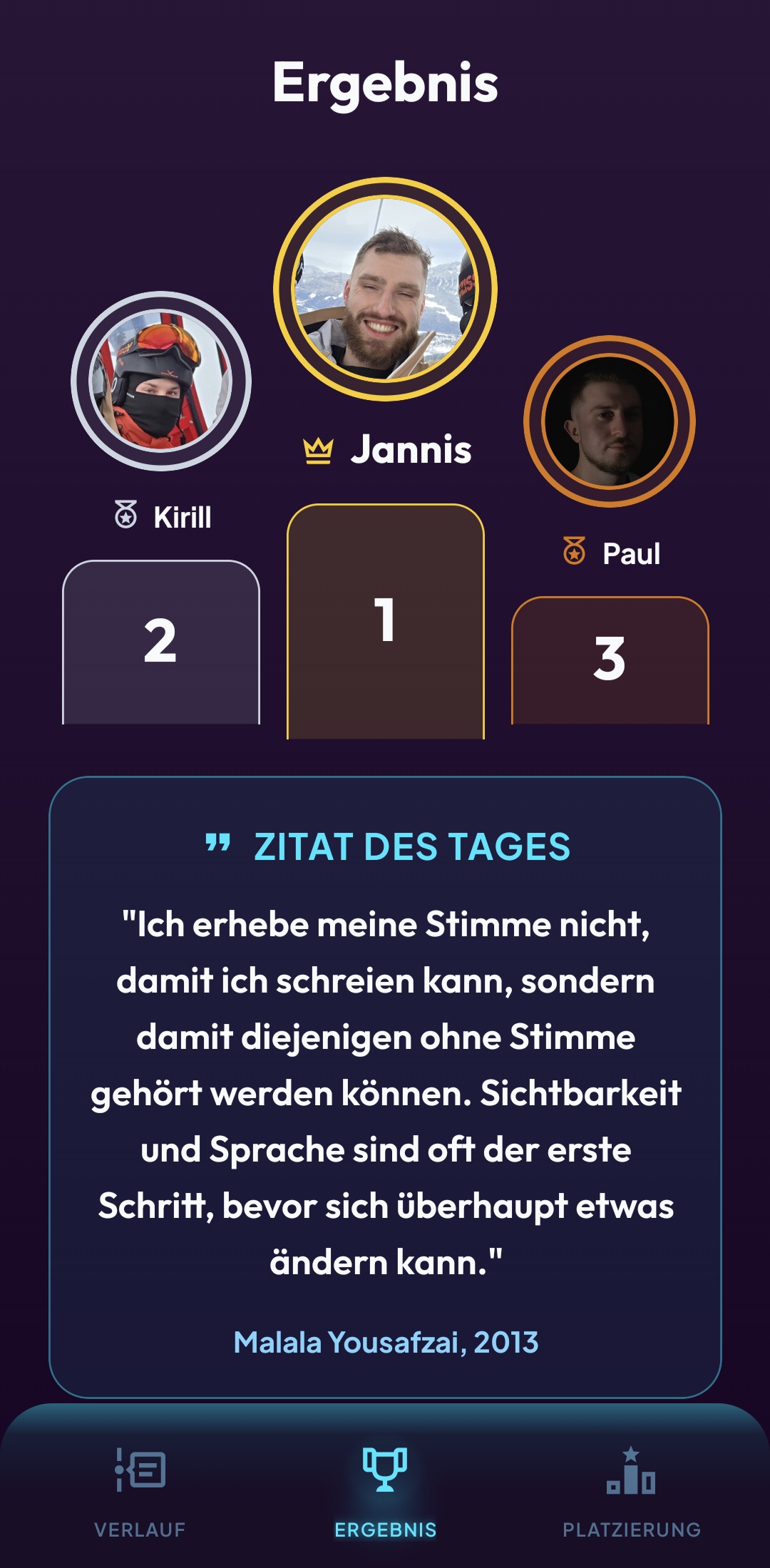 App-Screenshot: Der Dümmste fliegt